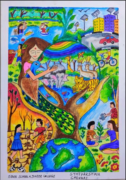How to draw save earth poster chart for school students very easy step   Earth poster Save earth posters Earth day drawing